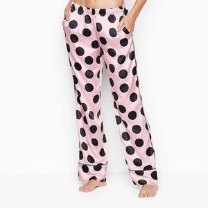 Victoria’s Secret Satin Pink Polka Dot PJ Pants